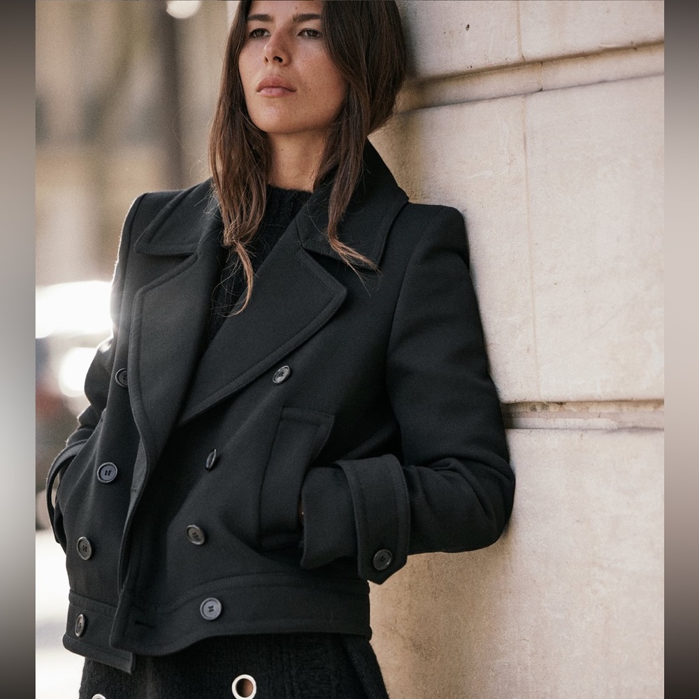 NWOT Zara Double Breasted Wool Blend Coat